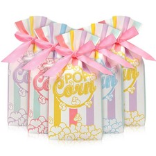 48 Pcs Popcorn Plastic Bags Circus Carnival Party Goodie Bags Bulk Movie Nigh...