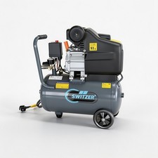 SwitZer Air Compressor 24L Litre 2HP 8 BAR 230V With Wheel 5PCS Kits AC009 Grey