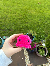 Handmade Crochet Pink Octopus Mini Plush Stuffed Toy Under 6 in