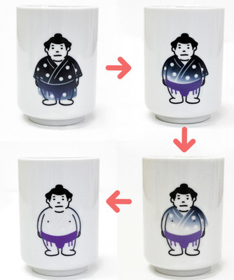 Sumo Wrestler Yunomi Rikishi Hot Water Cup Temperature Pattern 200ml 6.7oz