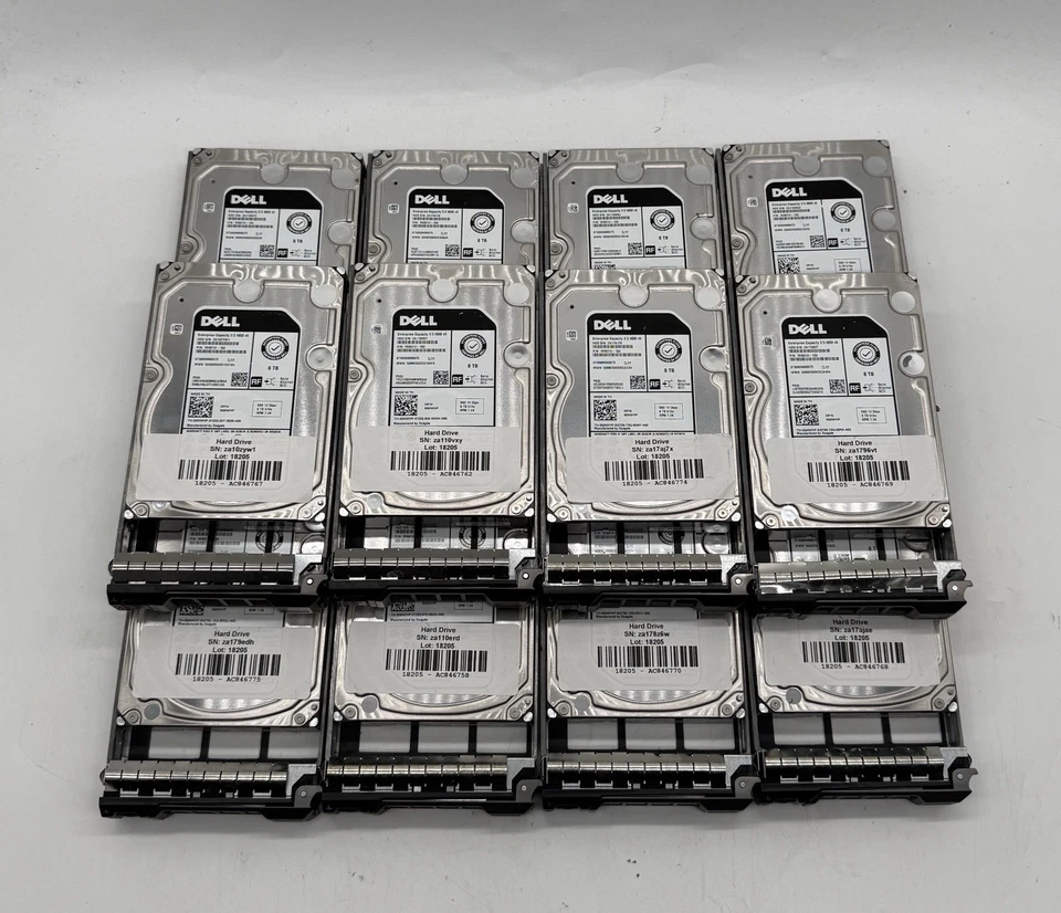 12x Dell Enterprise ST8000NM0075 8TB 7.2K 12GB SAS Hard Drives - With Caddies - Image 2 of 4