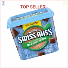 Swiss Miss Milk Chocolate Flavor No Sugar Added Hot Cocoa Mix Canister, 13 oz.