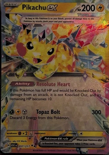 Pokemon TCG- Pikachu ex 057/217 Me: Ascended Heroes Holo