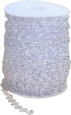 99ft Clear Bead Garland, Clear Acrylic Crystal Strand Roll for Christmas Tree,