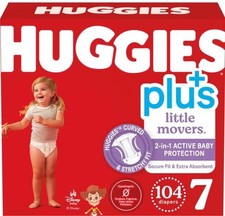 Huggies Little Movers Plus Diapers Size 7 41 lbs 104 Ct Box Brand New