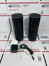 2X Amazon Echo SK705DI Alexa Speakers 1st Gen + Plugs -SAME DAY SHIP - WARRANTY!