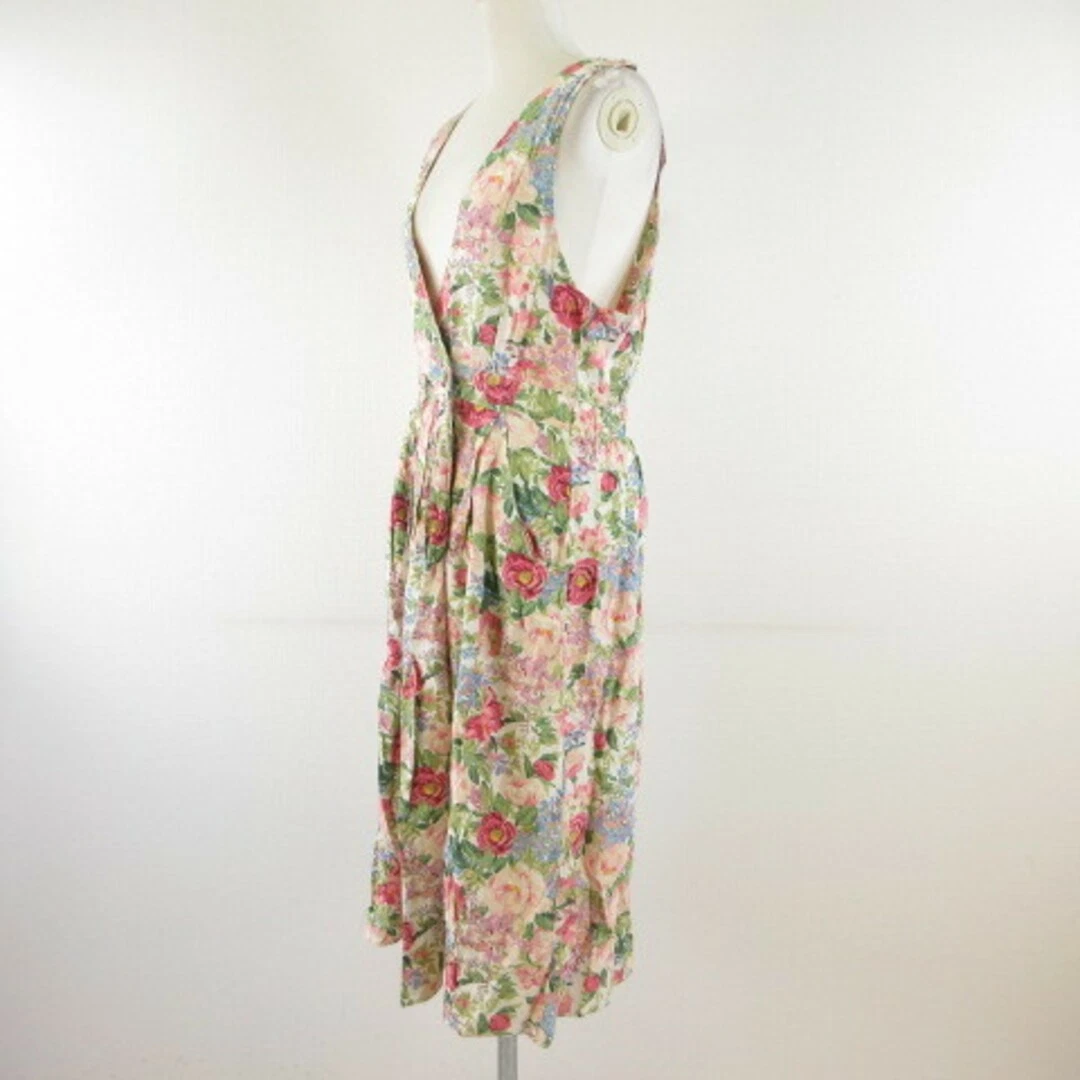 OFF WHITE Abito R.J.STEVENS lunghezza media senza maniche floreale bianco sporco bianco rosa 6*T420