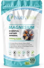 Magnesium 500Mg Muscle Function Reduce Tiredness & Fatigue | Bones 120 Tablets 0.09 per thousand milligrams