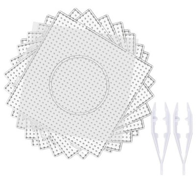 Dedoot 20 Stück 5 mm Sicherung Perlen Lochbretter, Klar Kunststoff Perler Perlen Design Quadrat