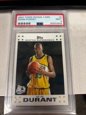 2007 Topps Rookie Card Kevin Durant Base RC PSA 9 #60503656. rookie card picture