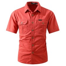 Men's cotton workwear, outdoor military uniform, short sleeved shirt, shirt