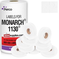 Perco White Pricing Labels for Monarch 1130 Price Gun - 1 Sleeve, 25,000 Blan...
