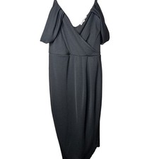 Charlotte Russe SMALL Black Dress Off Shoulder Bodycon Party Cocktail