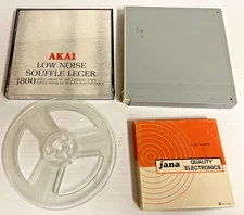Mixed Lot TDK/AKAI 7" x 1800' VTG Reel to Reel Tape/ BASF Slipcase + 5" reel