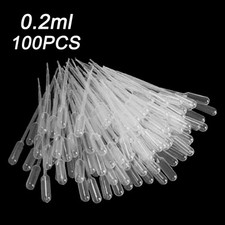 100X 0.2ml Disposable Polyethylene Eye Dropper Set Transfer Graduated Pipettes