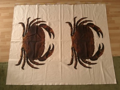 Stoff Canvas Vintage IKEA Lisel 2013 ''Crab'' mediterran 1,78 x 1,50 m neu