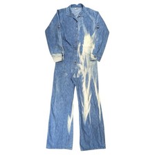 Vtg 60s Levi's Denim Jumpsuit Flare Leg Orange Tab Made In USA Vintage M/L