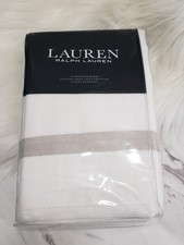 NEW Ralph Lauren Carolyne Frame Euro European Linen Cotton Sham Off White/Grey
