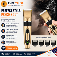 Professional Cordless Hair Clippers Trimmer Men  s Barber Cutting Kit Machine