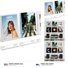 NIUBEE Vinyl Record Holder Wall Mounts, Acrylic Album Shelf Display,6 Pack  ...