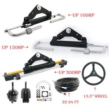Outboard Hydraulic Steering System Kit Boat Marine up 100/150/300HP 13.5  Wheel