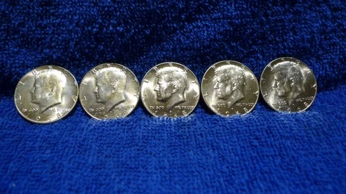 SILVER! 5 Choice UNC or BU 40% silver Kennedy half dollars + BONUS!   $1.99 SHIP