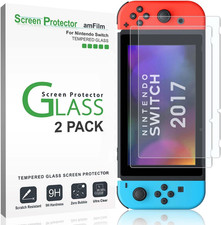 2 X Protector De Pantalla De Cristal Vidrio Trasparente Para Nintendo Switch
