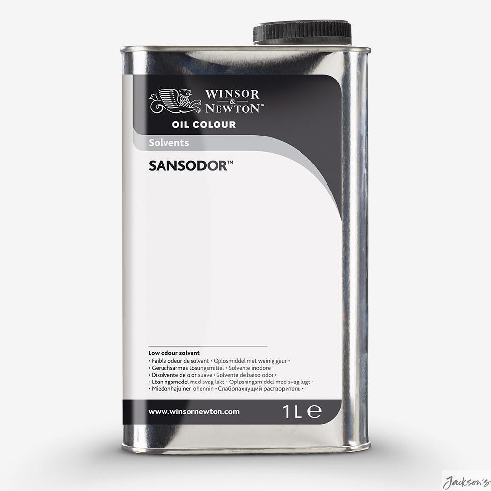 Winsor & Newton Sansodor Low Odour Solvent 1 Litre Oil Colour Thinner Brush C...