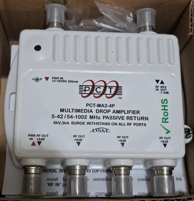PCT-MA2-4PN 4 Port RF Multimedia CATV Drop Amplifier with passive return