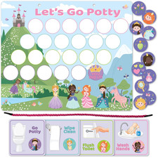 Potty Training Chart Magnetic Reusable Reward System for Girls 12x10 Inch