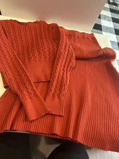 anrabess knit Burnt Orange  Large sweater and skirt