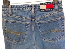 Vintage Tommy Hilfiger Tommy Girl Mid Rise Boot Cut Jeans Embroidered 9 Rare 