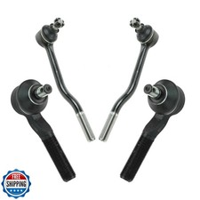 TRQ Front Inner and Outer Tie Rod Set 4 Piece Compatible with 198