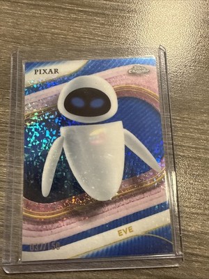2025 Topps Disney Chrome EVE Blue Refractor /150 #37/150 Pixar WALL-E