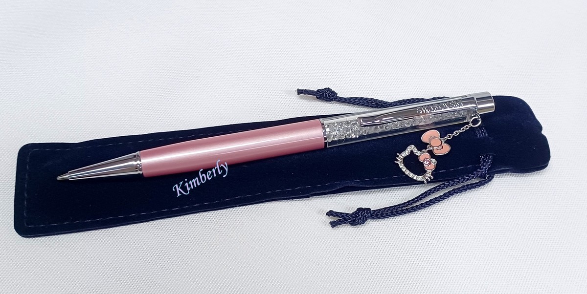 Swarovski Crystalline Ball Pen Hello Kitty Bow Charm Pink Genuine