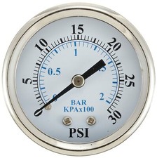 Dry Vacuum Gauge 2.5 Dial 300 Hg Vacuum Psi Range 14 Npt Size Thread Center