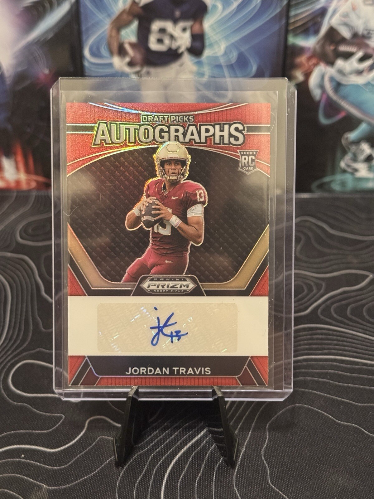 2024 Panini Prizm Draft Picks Jordan Travis Draft Picks Auto Red Prizm /199