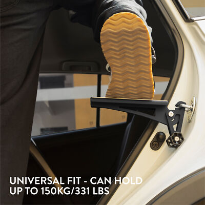 URAQT Gradino Pieghevole Per Portiera Auto - Supporto Fino A 250 Kg, Gancio Universale + Martello Di Sicurezza