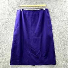 Vintage The Clothing Company Womens Midi Pencil Skirt Size 18 Petite Blue Purple