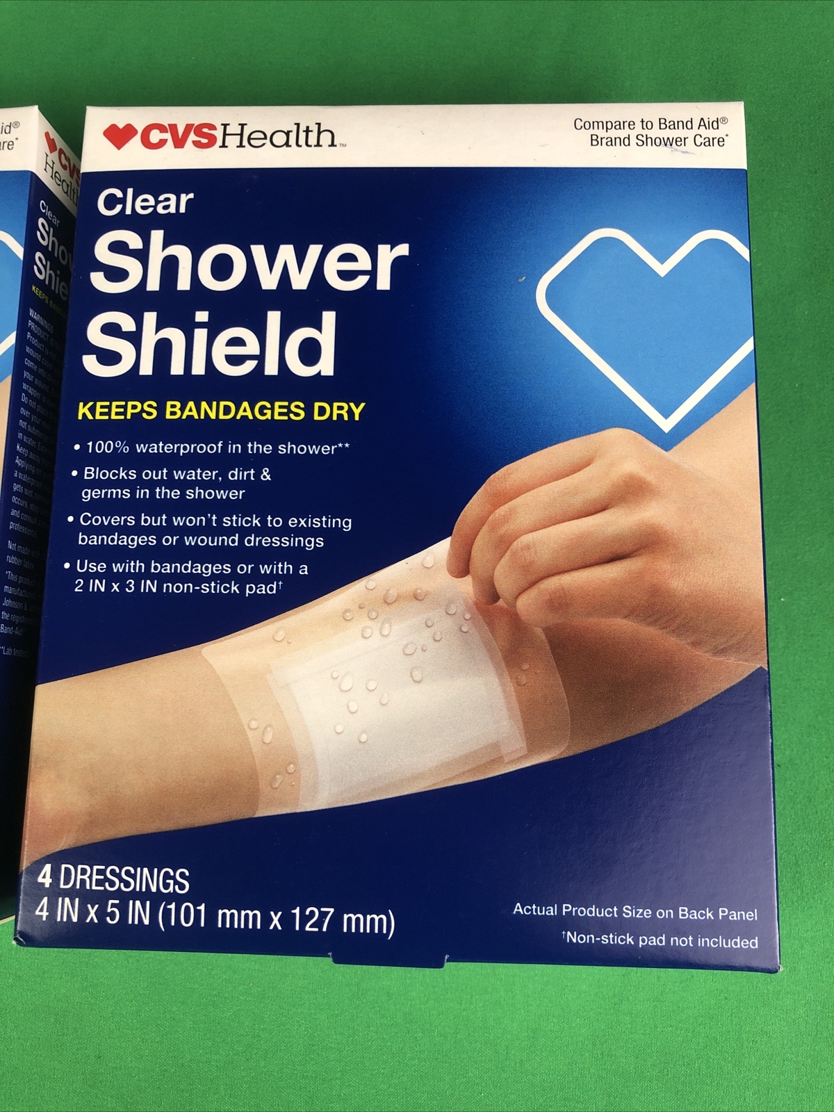 2pck Clear Shower Shield Waterproof 4 Dressing each 4in X 5in 8 Total