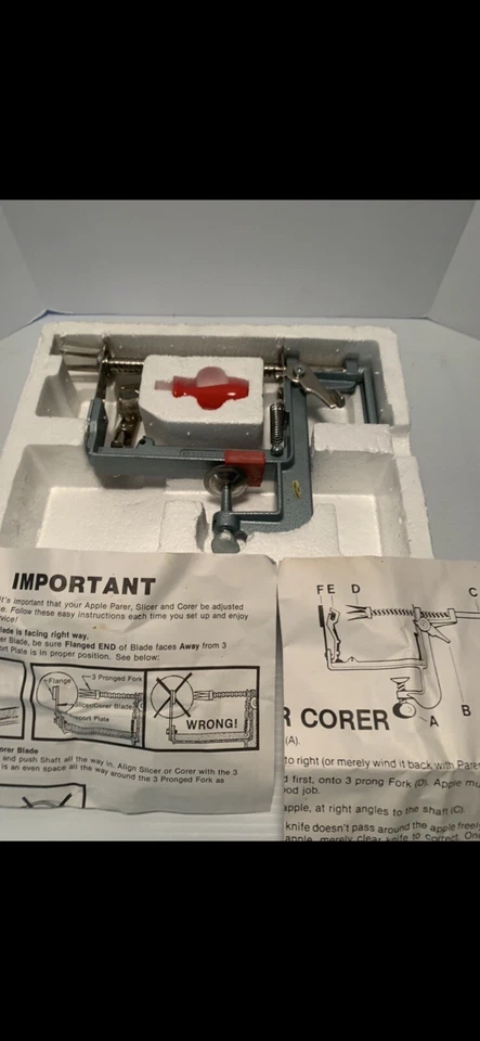 Norpro Apple Mate 1: Parer Slicer Corer Caja Original Instrucciones: Nuevo Stock Antiguo Foto 3 de 4
