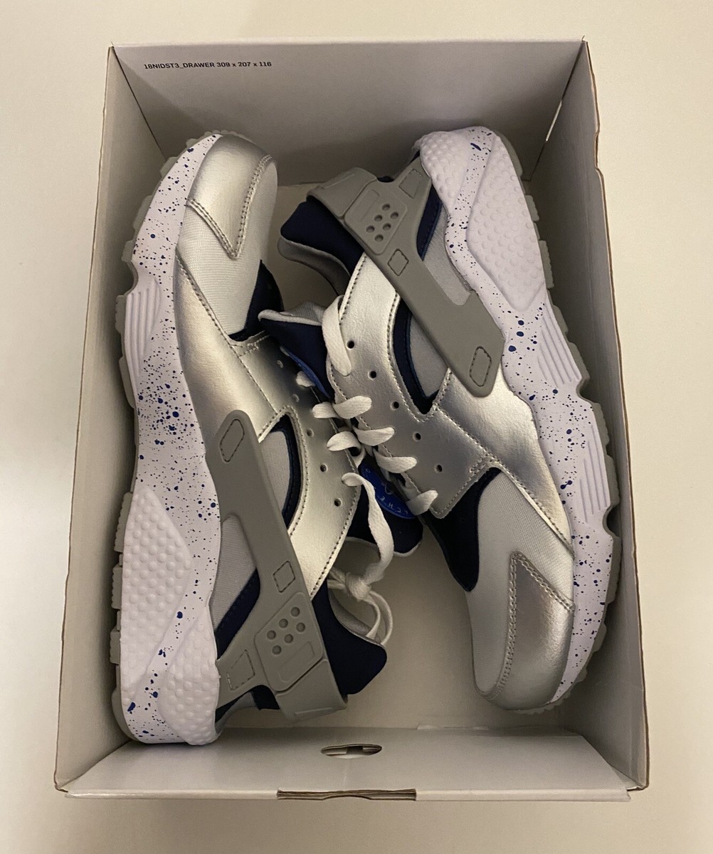 Nike Air Huarache Run By You ID Silver Black Blue Mens Sz 10  display picture 3