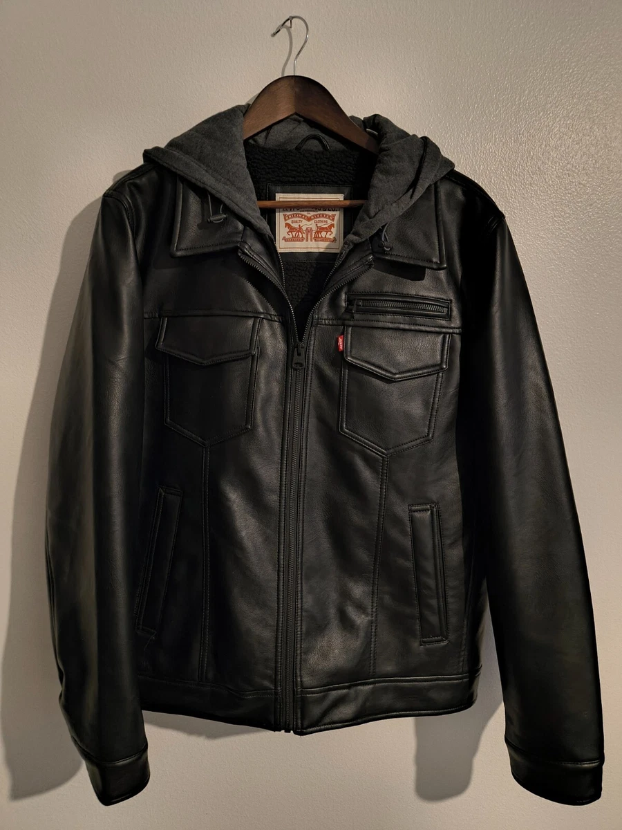 [4／10まで出品]LEVI'S TRUCKER LEATHER JACKET Limited Expess Leather Levi's Jean Trucker Style Jacket Size M | eBay