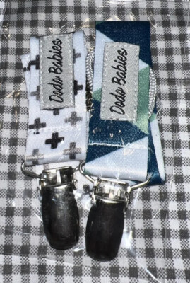 Dodo Babies   Pacifier Clips Brand New  . 2 Pack Pacifer Clips Dishwasher Safe