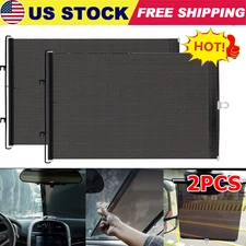 2PCS Retractable Car Side Sun Shade Window Baby Visor Windshield UV Shield Cover