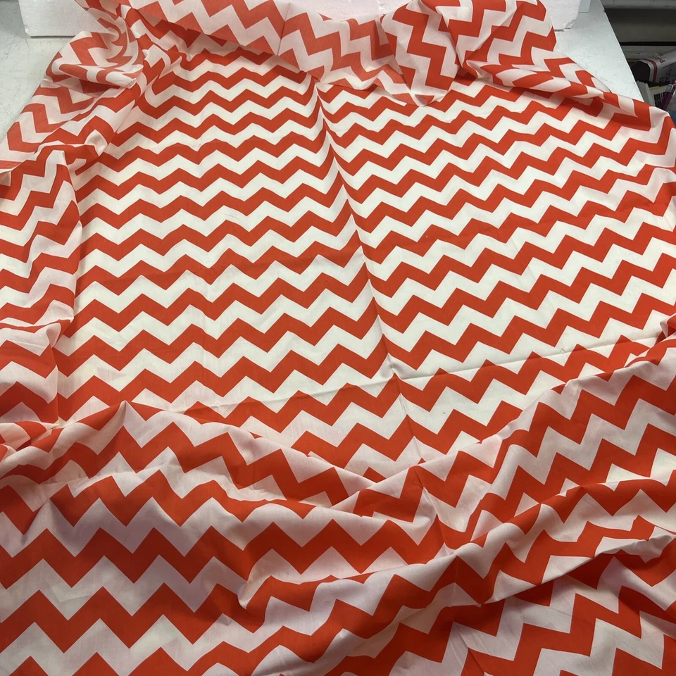 Orange Chevron Pattern Fabric. 60”x45” Panel. Cotton. #CP55699. Springs Creative - Image 3 of 4