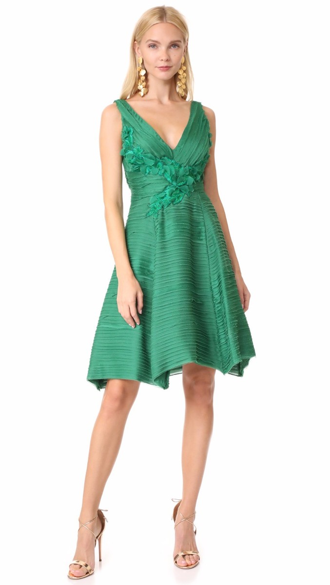 green emerald velvet dress Marchesa Mini + Gymboree Pleated Tulle High Neck Dress