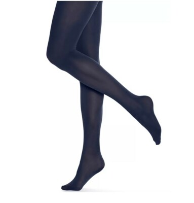 HUE Ultimate Opaque With Control Top Tights Navy Women Size 0405