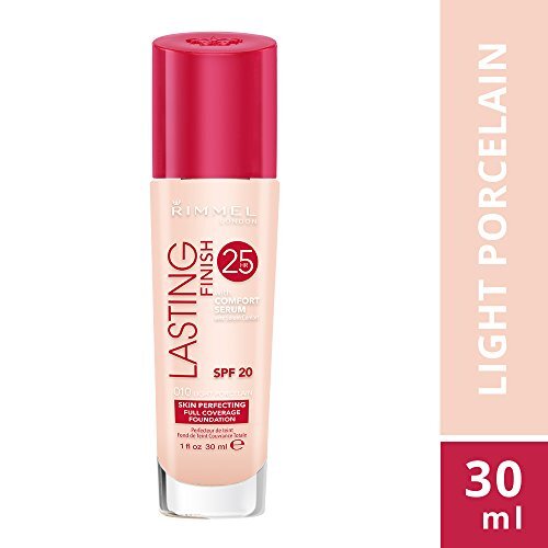 Rimmel Lasting Finish 25h Foundation – 010 Light Porcelain, 30 Ml, Langanhaltende Deckkraft