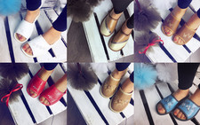 Women's ECO Leather Slippers Shoe Many Size  EMBROIDERY Thick sole (14-19)